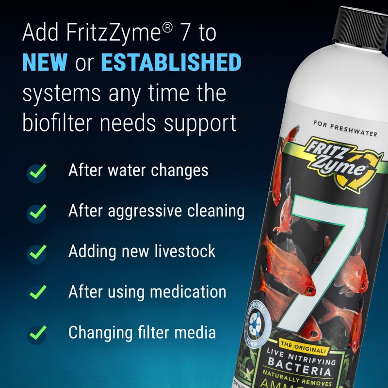 Fritz Aquatics فريتز أكواتيكس فريتزيم 7 بكتيريا نيتريفية حية تزيل الأمونيا والنيتريت بشكل طبيعي لأسماك المياه العذبة (16 أونصة) - Image 4